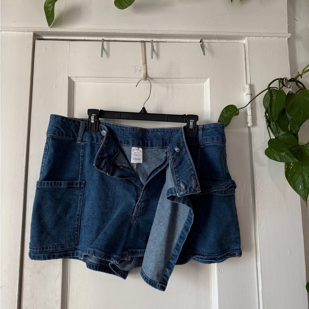 No Boundaries Dark Blue Jean Shorts skort XXL